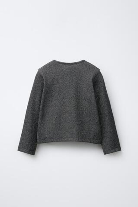 ZARA ФУТБОЛКА В РУБЧИК С БЛЁСТКАМИ, ЧЕРНЫЙ/СЕРЕБРЯНЫЙ