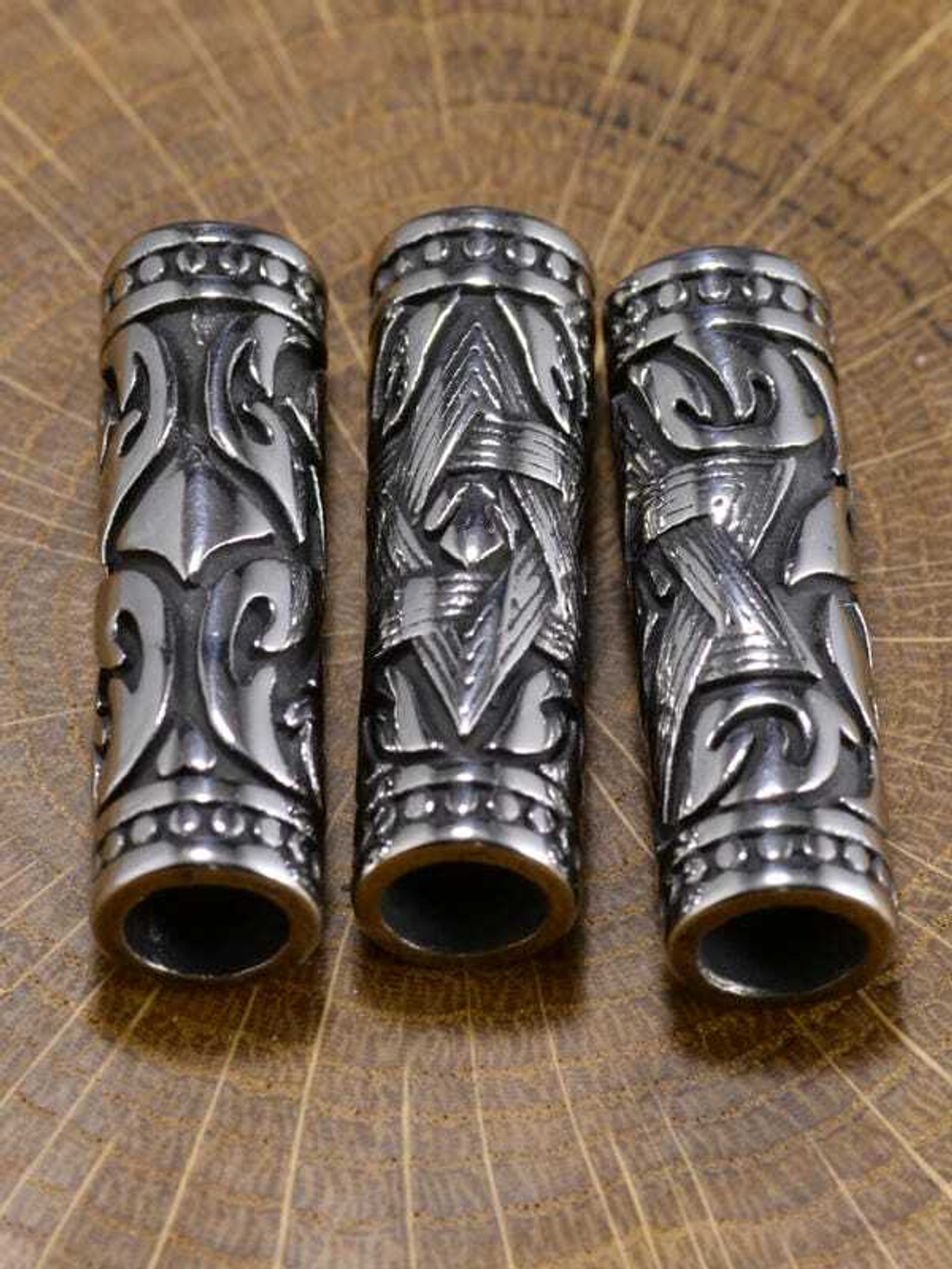 Бусина «Цилиндр» из нержавеющей стали