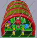 Коммерческий надувной батут "Зверята с крышей" 10*7*6 м