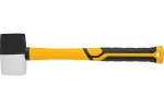 Киянка резиновая, 225 г, черно-белая, фибергласовая рукоятка c TPR покрытием Denzel, 11101