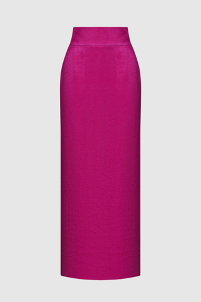 Юбка с широким поясом розовая