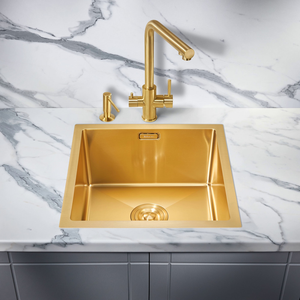Мойка для кухни MILACIO Denia 44 Steel MC.77438 золото
