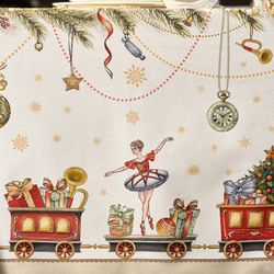 СКАТЕРТЬ "ЩЕЛКУНЧИК" 160Х220СМ БЕЖЕВЫЙ,100% ХЛОПОК,ТВИЛ