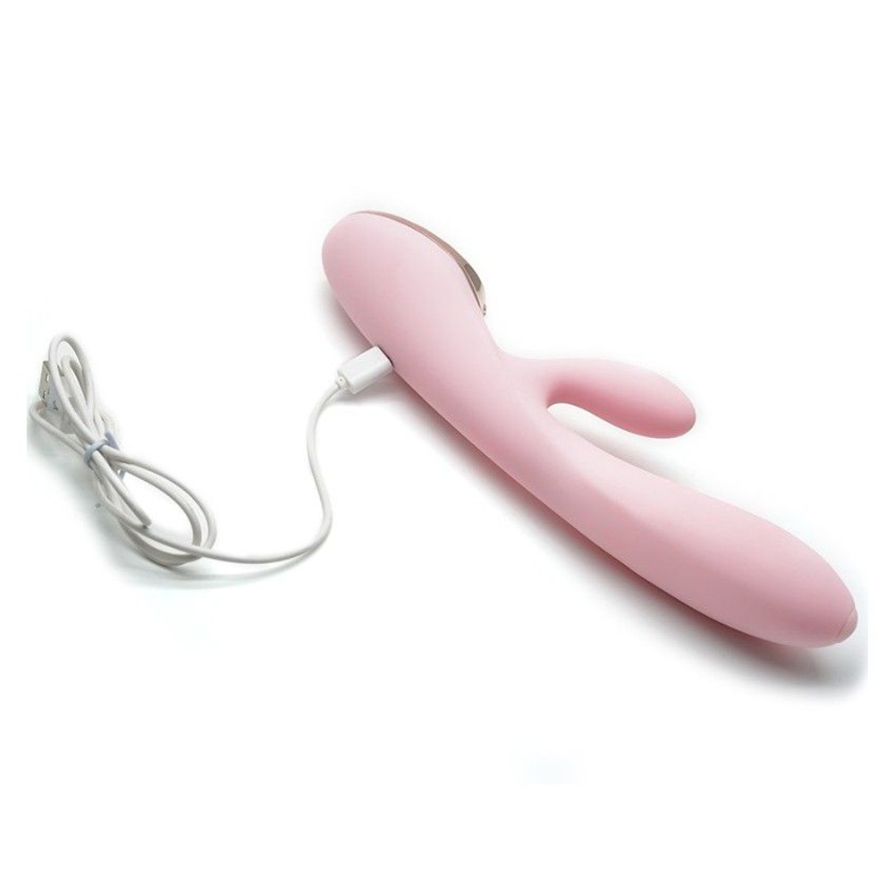 Нежно-розовый вибромассажер-кролик A-King - 22,6 см. (Цвет: нежно-розовый)