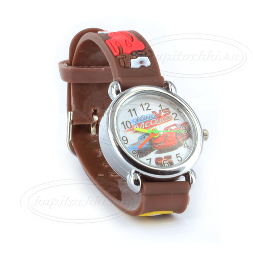 Часы наручные с коричневым браслетом "Тачки"