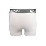 Белые хлопковые трусы-боксеры с контрастной надписью на резинке (Размер: M) (Цвет: белый)