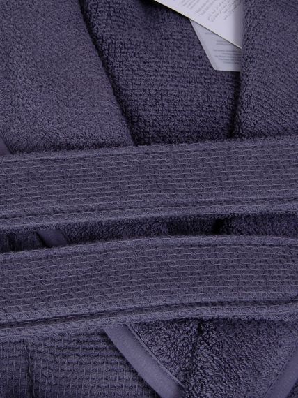 КУАТТРО серый вафельно- махровый халат  Maison Dor