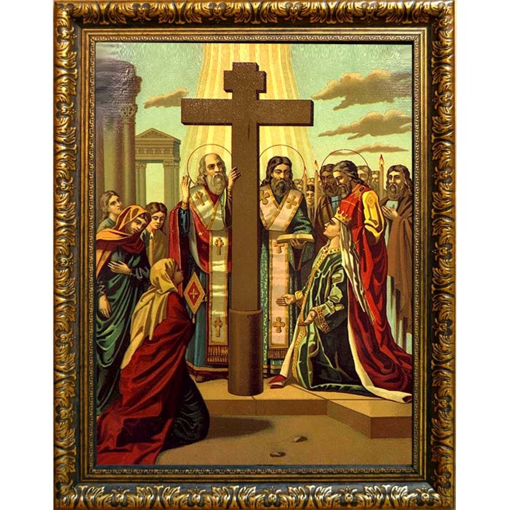 Воздвижение Креста Господня. Икона на холсте.