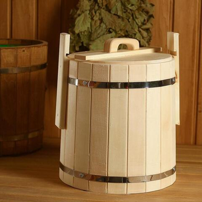 Кадка из липы с крышкой (объем 15 литров) (Цвет: не задано)