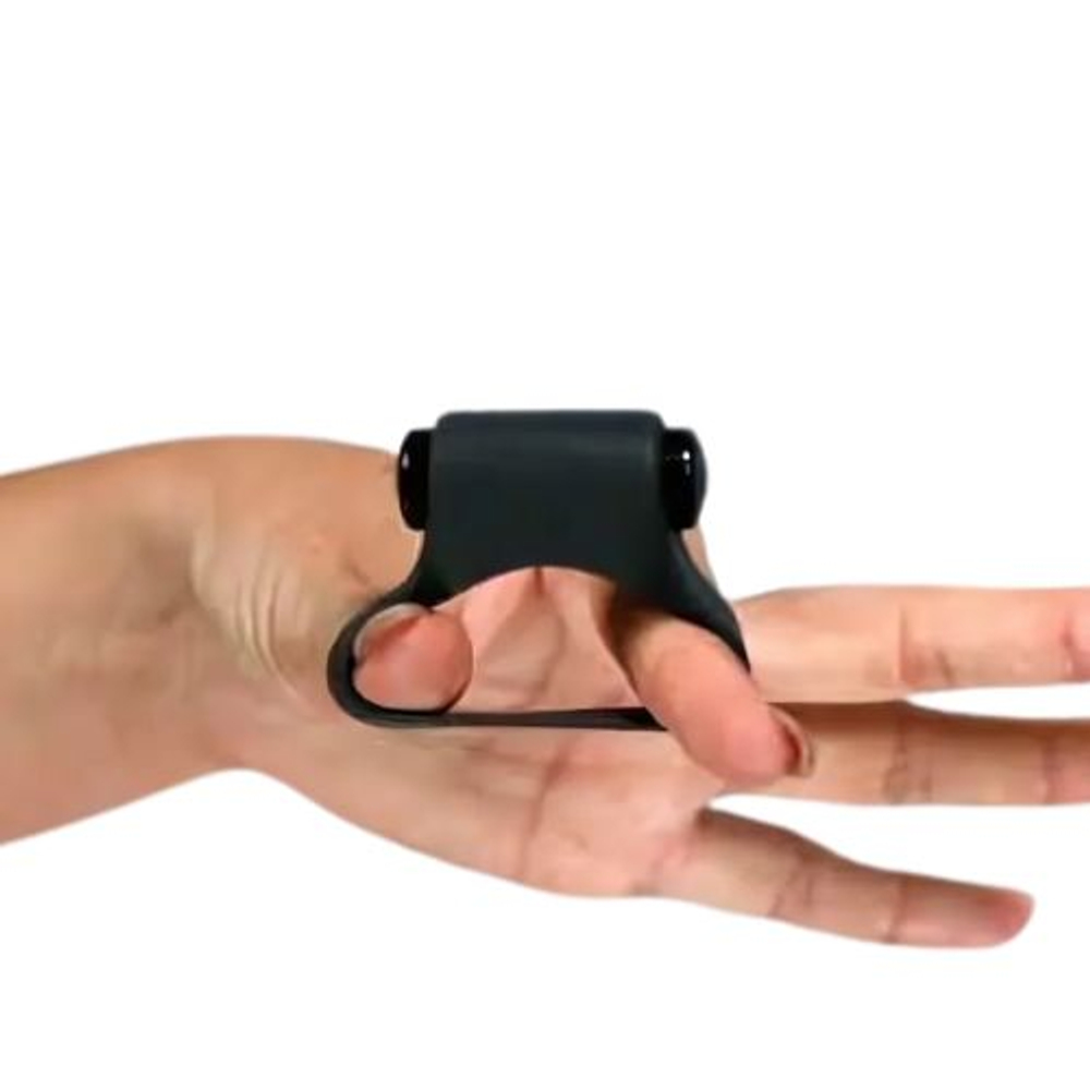 Черное эрекционное кольцо 3,8см Fifty Shades of Grey Feel It Baby Vibrating Cock Ring