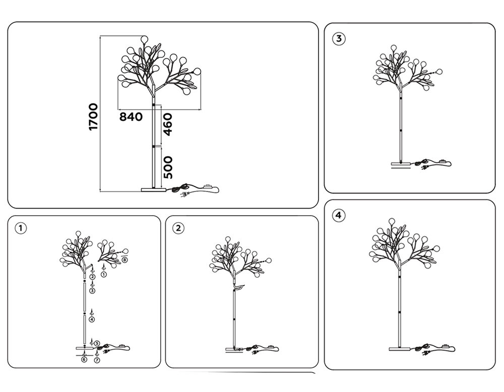 Ambrella Напольный телескопический светильник со сменной лампой Traditional TR3029