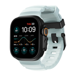 Спортивный ремешок Nomad Rocky Point Band Limited Edition Icy Blue Glow для Apple Watch 44, 45, 46 мм и Ultra 2–3 Водостойкий ремешок из фторэластомера с классической застёжкой из титана 5-го класса. На запястье обхватом 145–195 мм