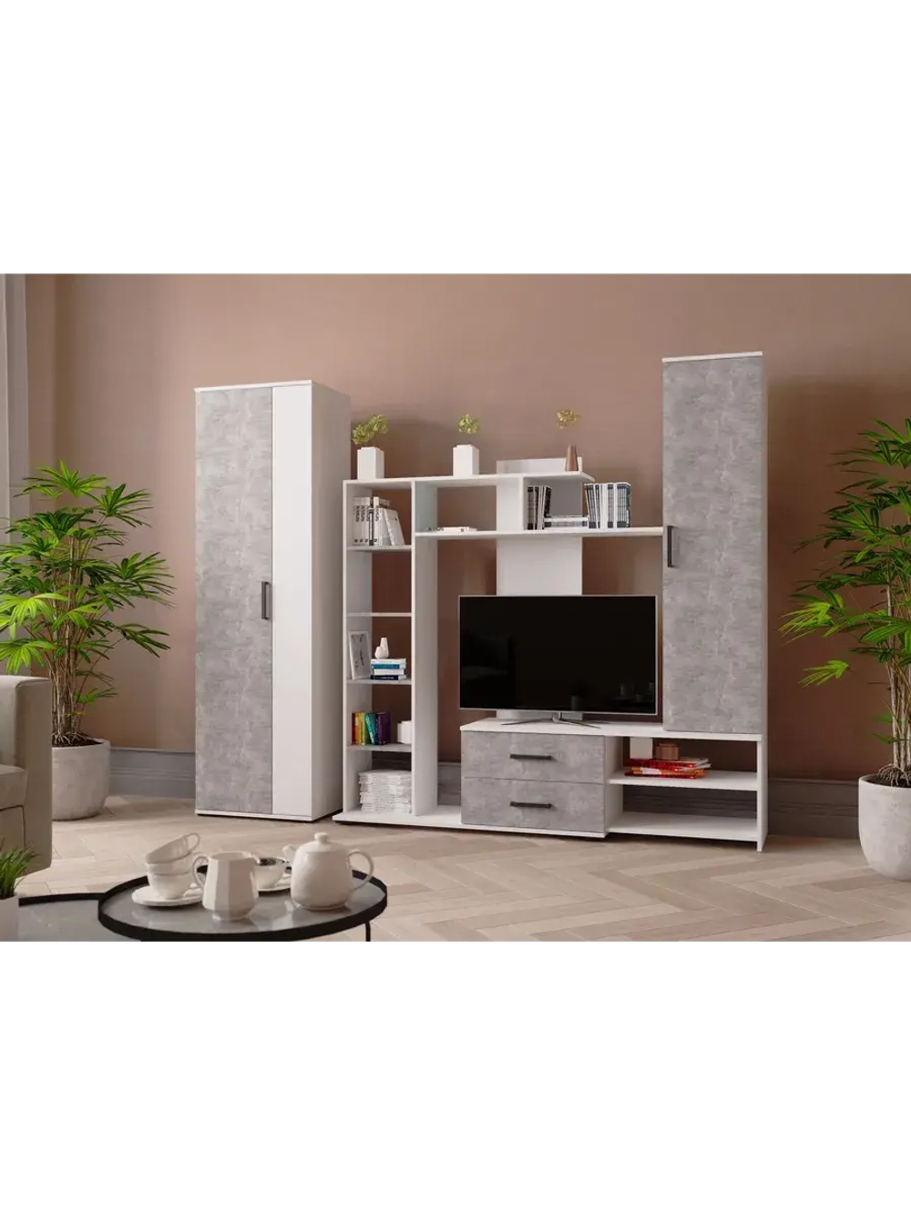 Стенка для гостиной Сидней-1 белый Микон