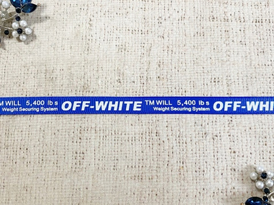 Лента репсовая с принтом, ш. 1 см, синий