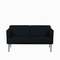 Диван Bisq 156 см, черная кожа