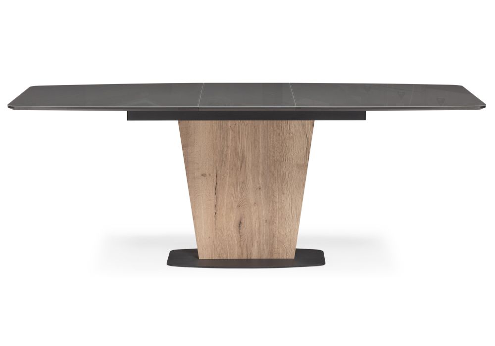 Стол на тумбе Теон 160(200)х90х76 графит / дуб галифакс