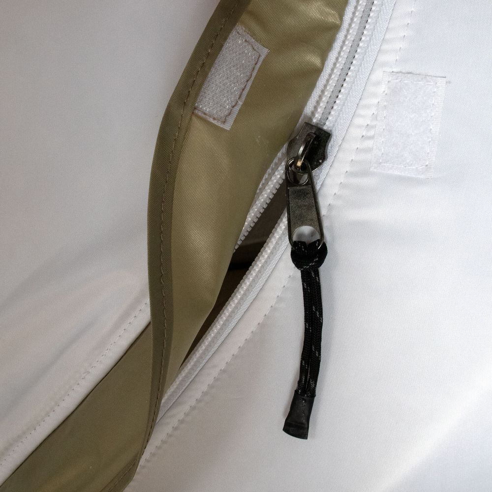 Палатка зимняя куб СЛЕДОПЫТ &quot;Premium&quot; 2,1х2,1 м, S по полу 4,4 кв.м, 3 слоя, цв. оливковый/белый