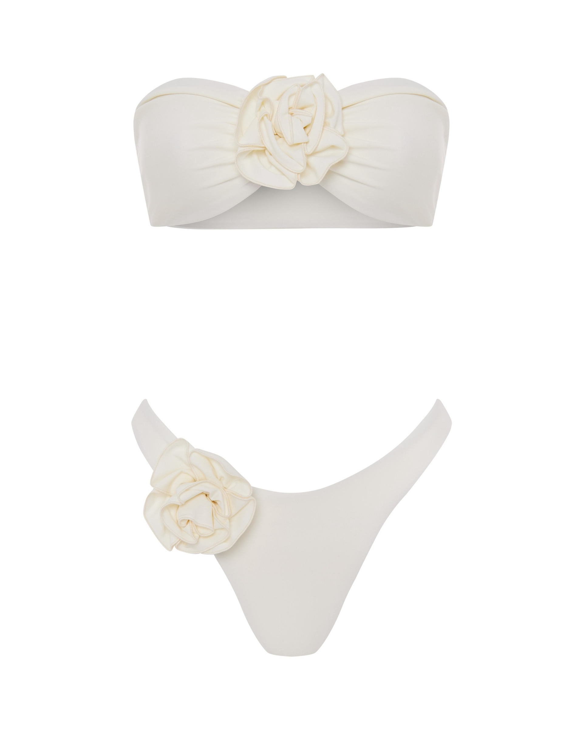 Купальник Флауэр Бандо белый пошив