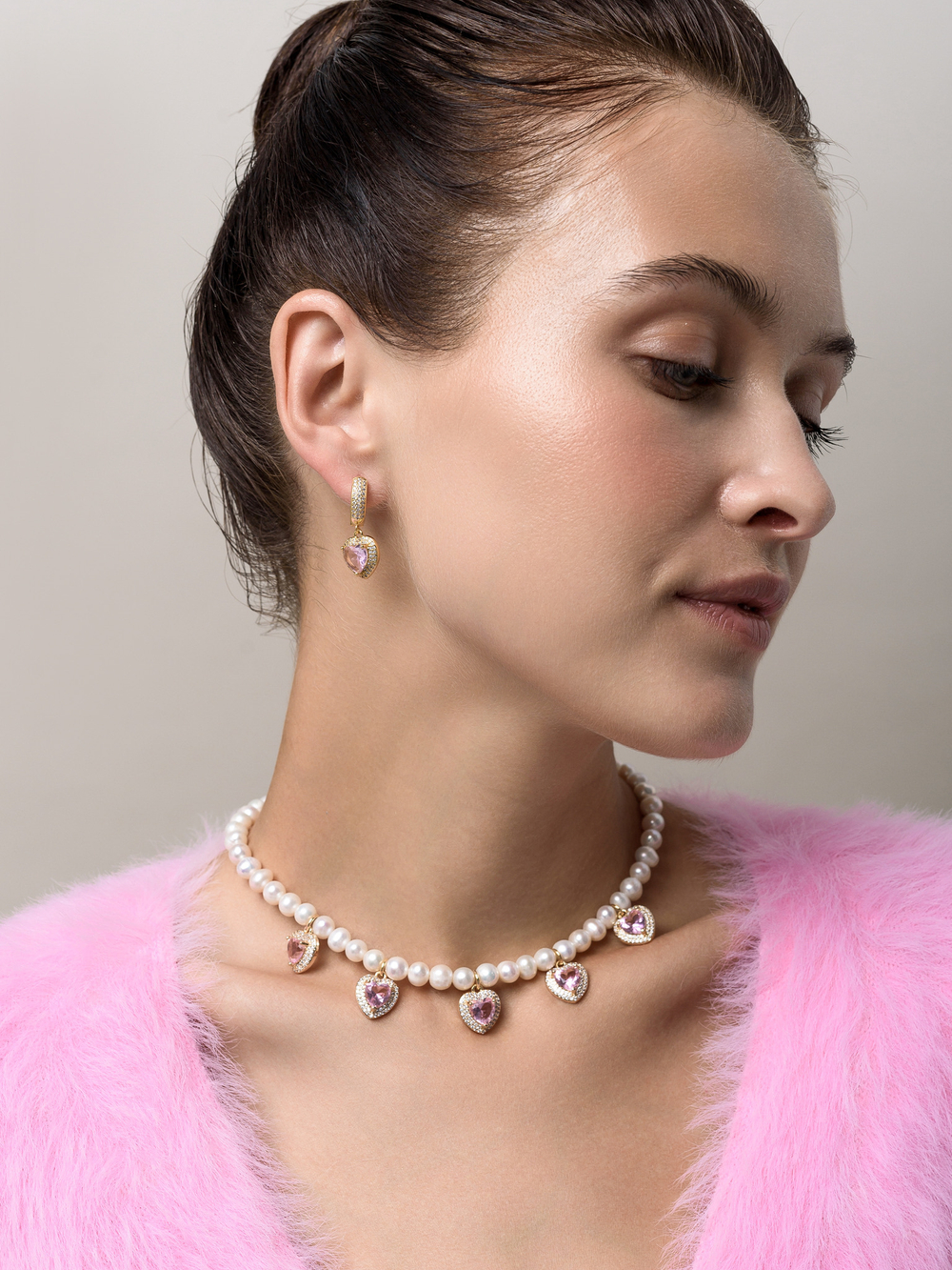 Серьги Heart Pink Dimonds