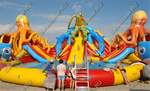 Надувной наземный аквапарк «Логово осьминогов», 21*20*8,7 м