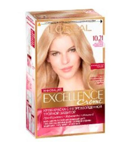 L'Oreal Paris Краска для волос Excellence-Crème,тон №10.21, Светло-светло-русый перламутровый осветл