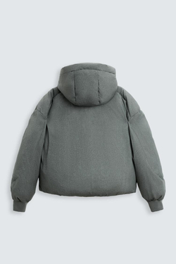 ZARA СТЕГАНАЯ КУРТКА BOXY FIT, КАМЕННО-СЕРЫЙ