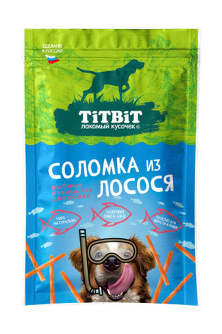 Соломка TITBIT для собак из лосося - 80 гр