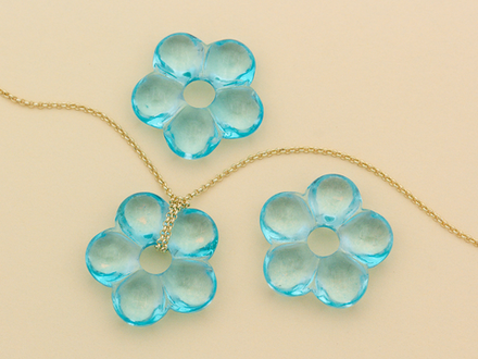 Подвеска-бусина "Цветок" 24мм, стекло