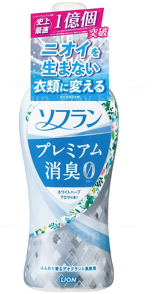 LION "Soflan" Premium Deodorant Plus Кондиционер для белья с дезодорирующим эффектом, аромат белой травы, 550 мл.