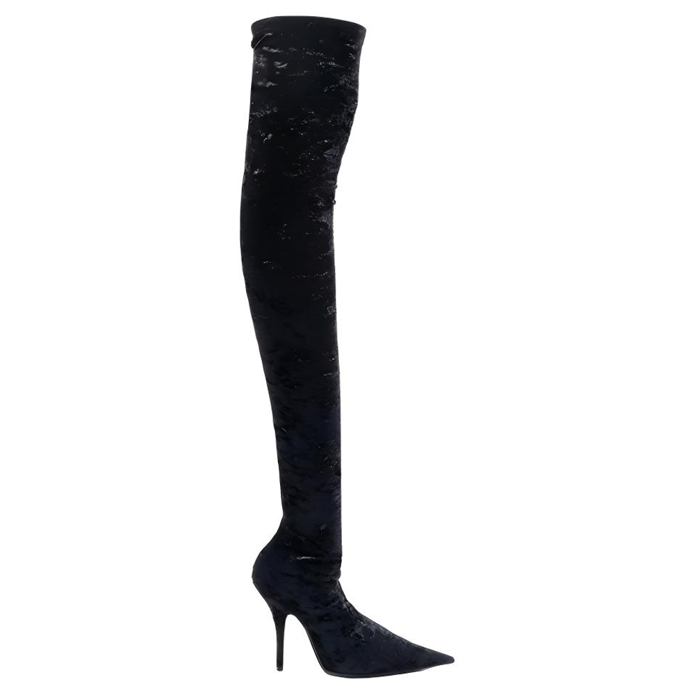 Balenciaga Knife Knee High Boots 11.5cm Women"s Black