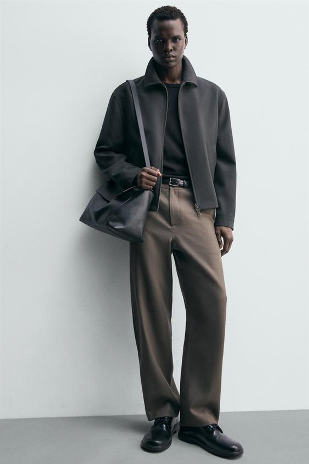 ZARA ПРЯМЫЕ БРЮКИ ИЗ 100% ШЕРСТИ, ЗЕЛЕНЫЙ