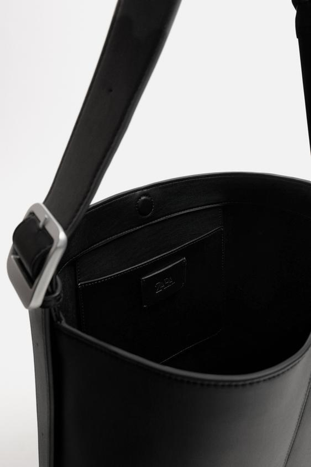 ZARA ОДНОТОННАЯ СУМКА-ШОПЕР, ЧЕРНЫЙ