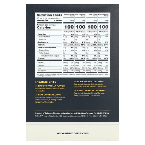 Nuzest, Clean Lean Protein, смесь 4 вкусов, 10 пакетиков по 25 г (0,9 унции)