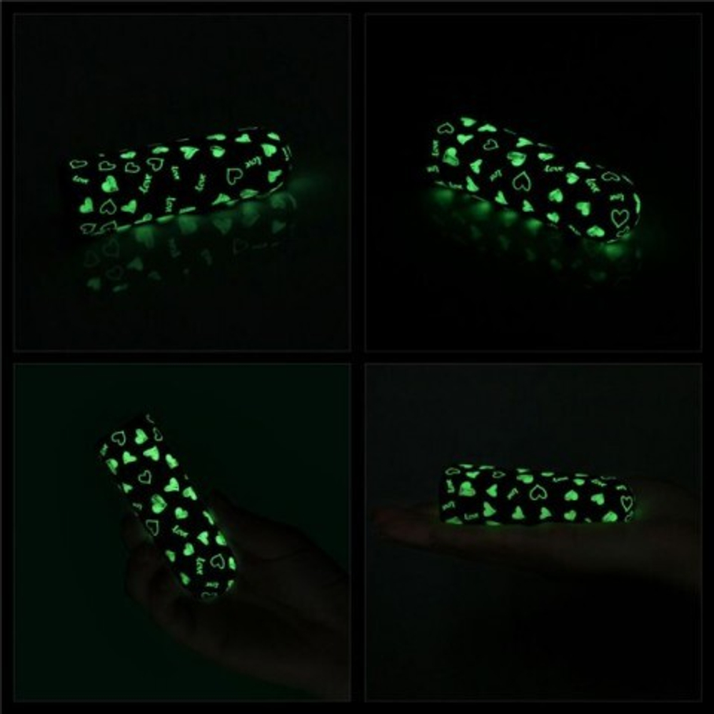 Мини-вибратор "Heart " (8,5*2,7 см.) светится в темноте