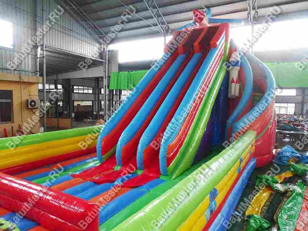 Детский надувной батут-горка "Крутые виражи"
