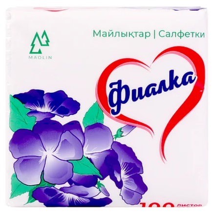 Салфетки бумажные Фиалка 100 шт
