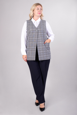 Жилет женский 2980АЕ, серый/синий #32СС062980АЕ
