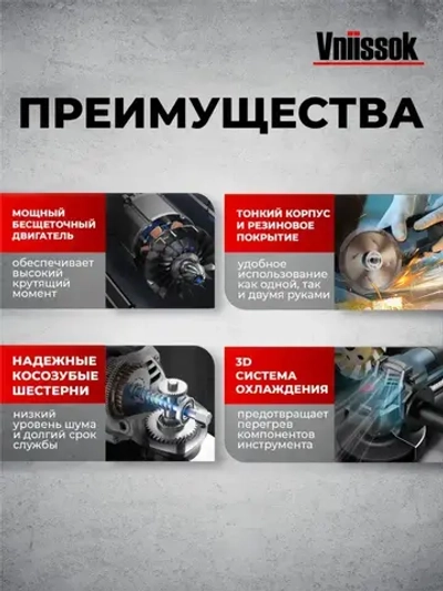 Шлифмашина угловая бесщеточная аккумуляторная УШМ 21V 2АКБ