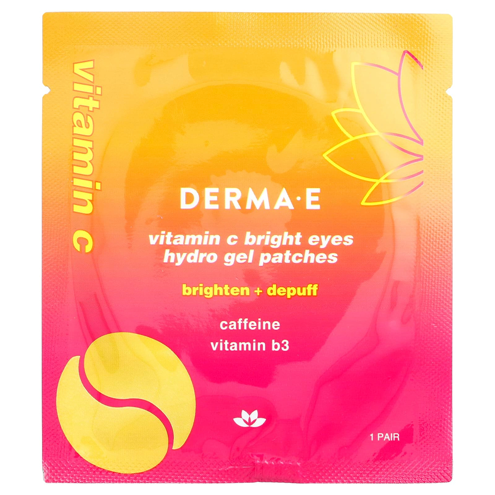 DERMA E, Гидрогелевые патчи с витамином C Bright, для всех типов кожи, 5 упаковок