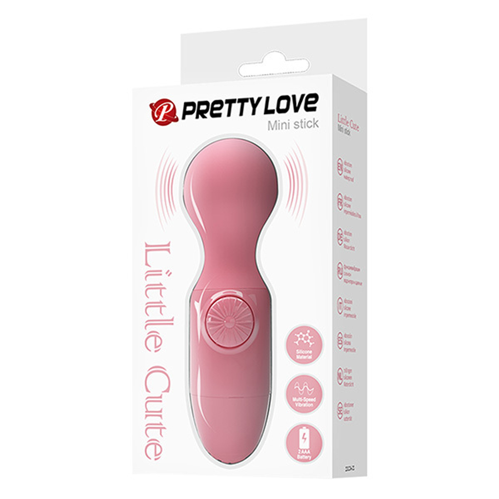 Нежно-розовый мини-вибратор с шаровидной головкой Pretty Love Mini Stick BI-014998