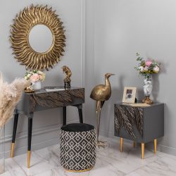 Тумба прикроватная Тропик Стайл Серый Голд левая