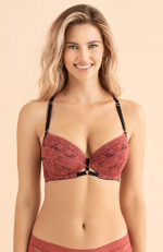 Роскошный бюстгальтер Goji на каркасах с боковой поддержкой (Размер: 65E) (Цвет: розовый с черным)