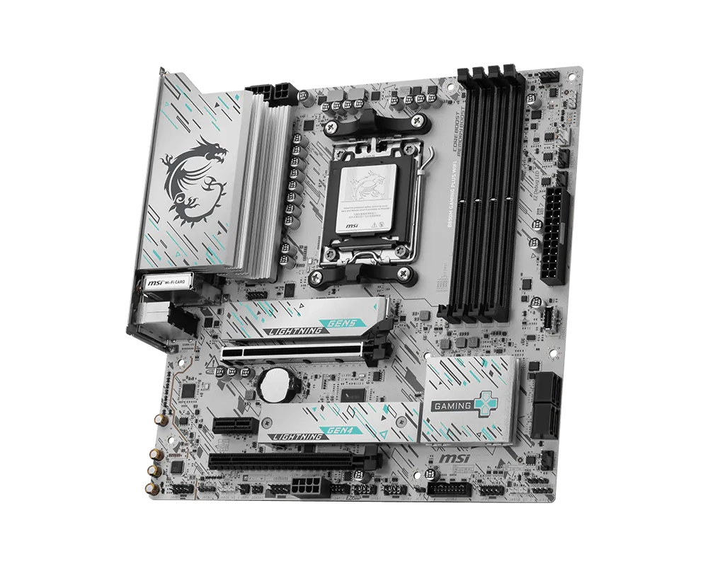 Материнская плата MSI B850M GAMING PLUS WIFI AM5 4xDDR5 4xSATA3 RAID 3xM.2 HDMI DP 2xType-C(DP) mATX
