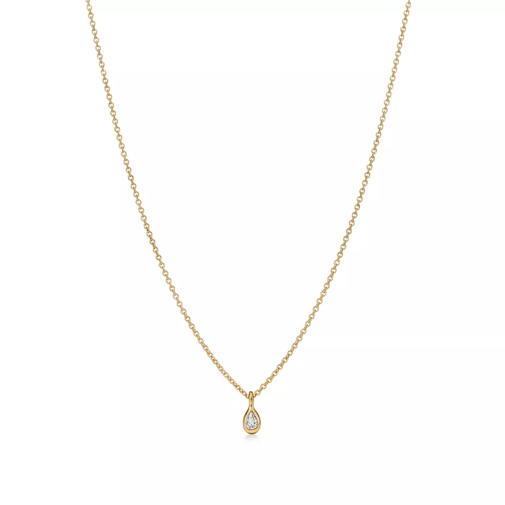 Подвеска из жёлтого золота 18k c бриллиантом 0.07ct,Tiffany 💠 Yard