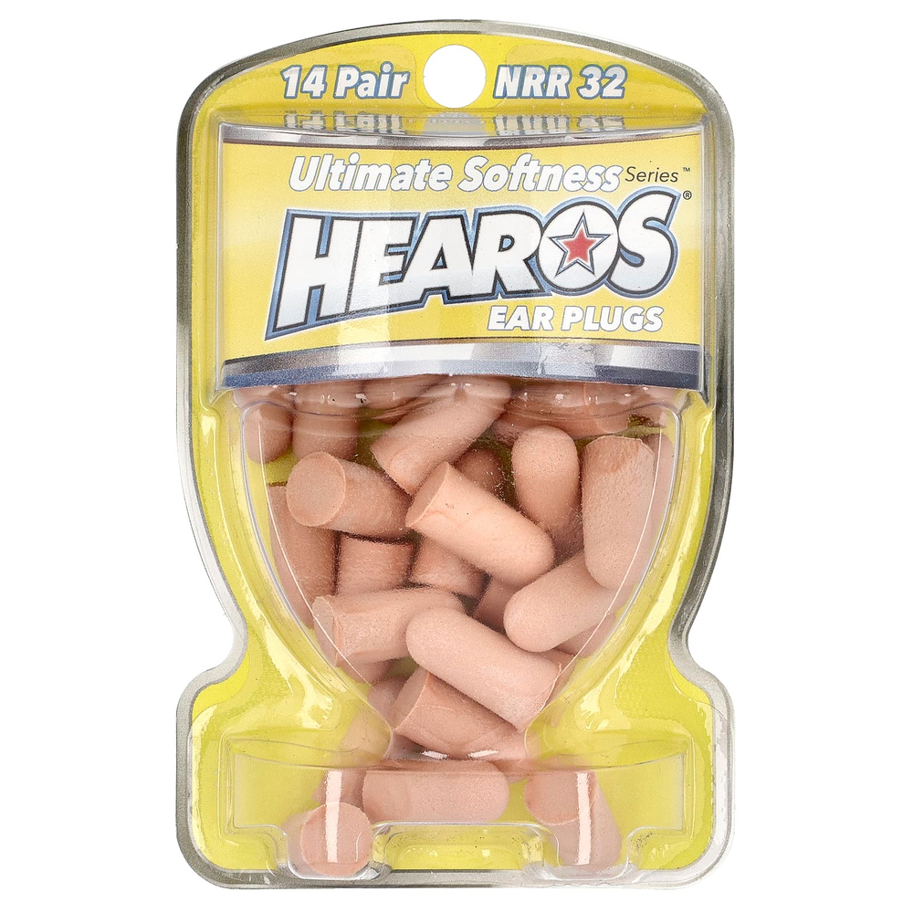 Hearos, Беруши Ultimate Softness Series ™, желтые, NRR 32, 14 пар