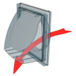 Выход вентиляционный пластик, d125х150х150 мм, с обратным клапаном, корич, Эра, 1515К12,5ФВ