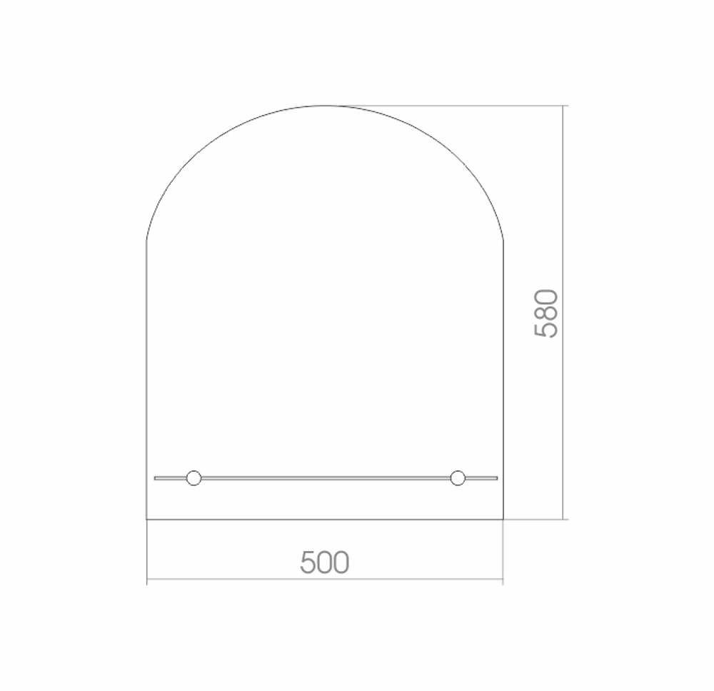 Зеркало MIXLINE "Арка" 500*580 (ШВ) с полкой