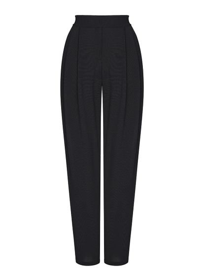 Женские брюки черного цвета из шелка и вискозы - фото 1