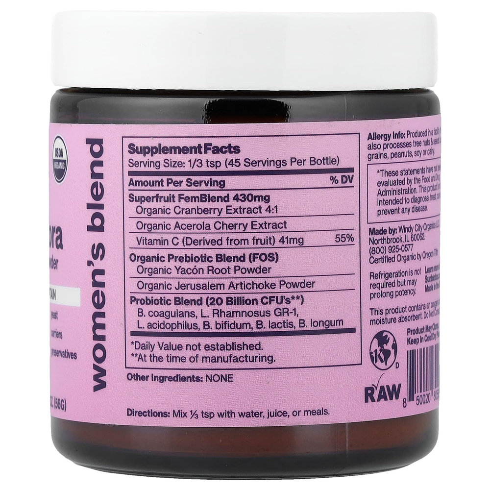 Sunbiotics, Friendly Flora, смесь для женщин, пробиотики и пребиотики в порошке, 56 г (2 унции)