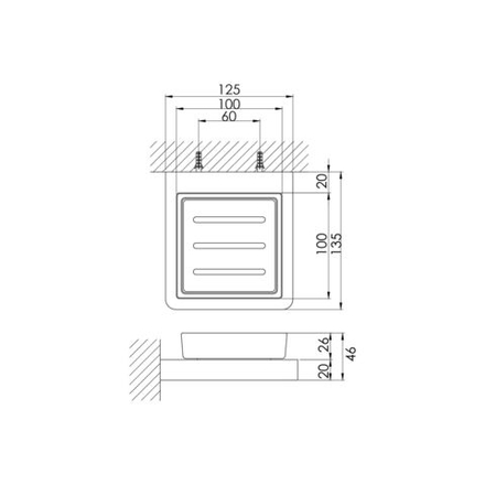 Steinberg Серия 420 Мыльница настенная, чёрное сатин. стекло, хром 420 2202